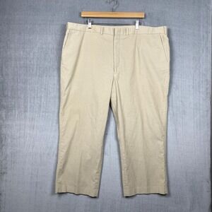 Vtg Lands End Corduroy Trousers Mens 44x26 Tan Small Wale Made in USA Heritage